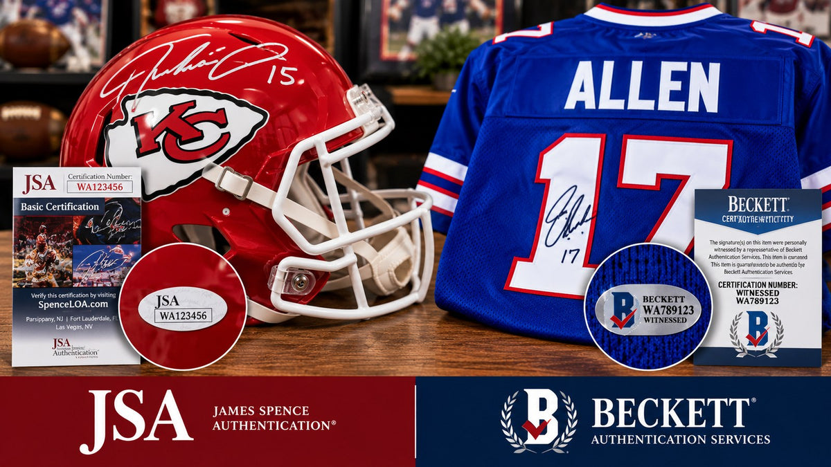 Comparison of JSA and Beckett authenticated autographed sports memorabilia