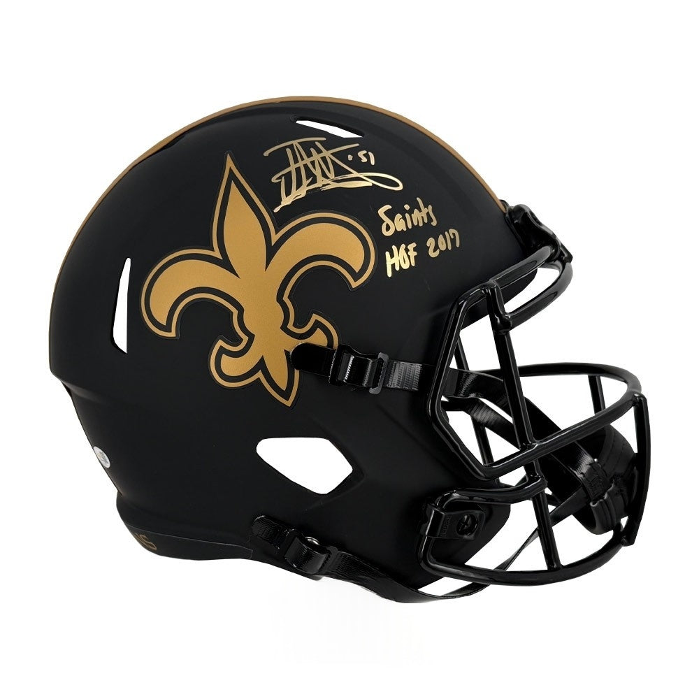 Jonathan Vilma Signed Saints Eclipse Speed Replica Helmet "Saints HOF 2017" - JSA