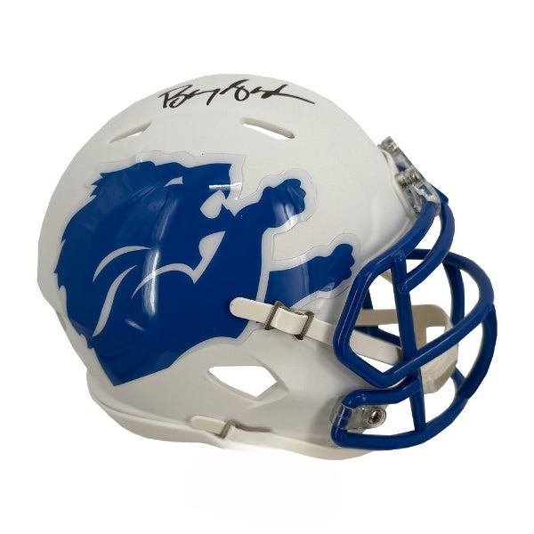 Barry Sanders Autographed Detroit Lions AMP Alternate Mini Helmet JSA Authenticated
