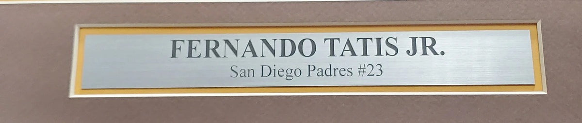 Fernando Tatis Jr. Autographed Framed San Diego Padres Brown Jersey (Approx. 31x36) - Beckett BAS Authenticated
