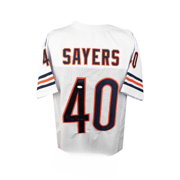 Gale Sayers Autographed Chicago Bears Custom White Football Jersey – JSA COA Certified