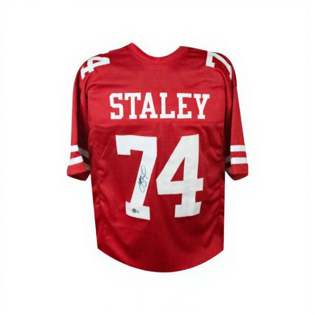 Joe Staley Autographed San Francisco  Custom Red Football Jersey - BAS