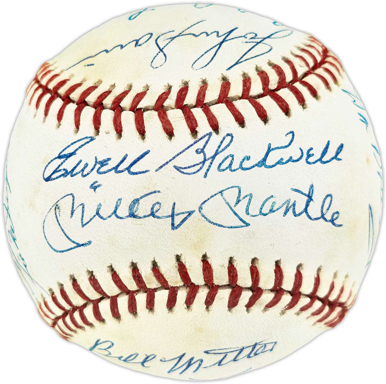 1953 New York Yankees Team World Series Champs Autographed Official AL Baseball With 16 Signatures Including Mickey Mantle & Billy Martin Beckett BAS #AE16596