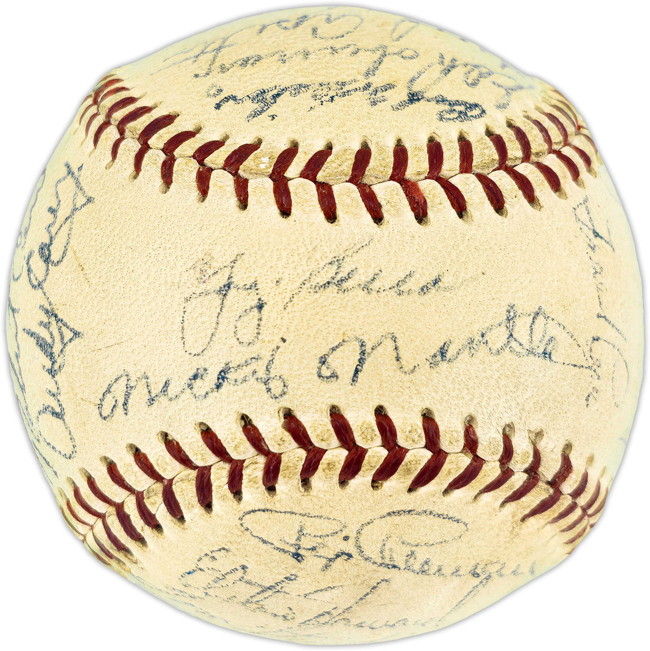 1955 New York Yankees Autographed Official Harridge AL Baseball With 30 Signatures Including Mickey Mantle Beckett BAS QR #AE33059