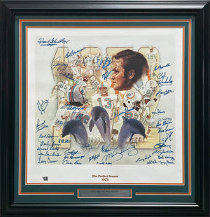 1972 Miami Dolphins Perfect Season 40-Signed Lithograph Framed Display | Fanatics