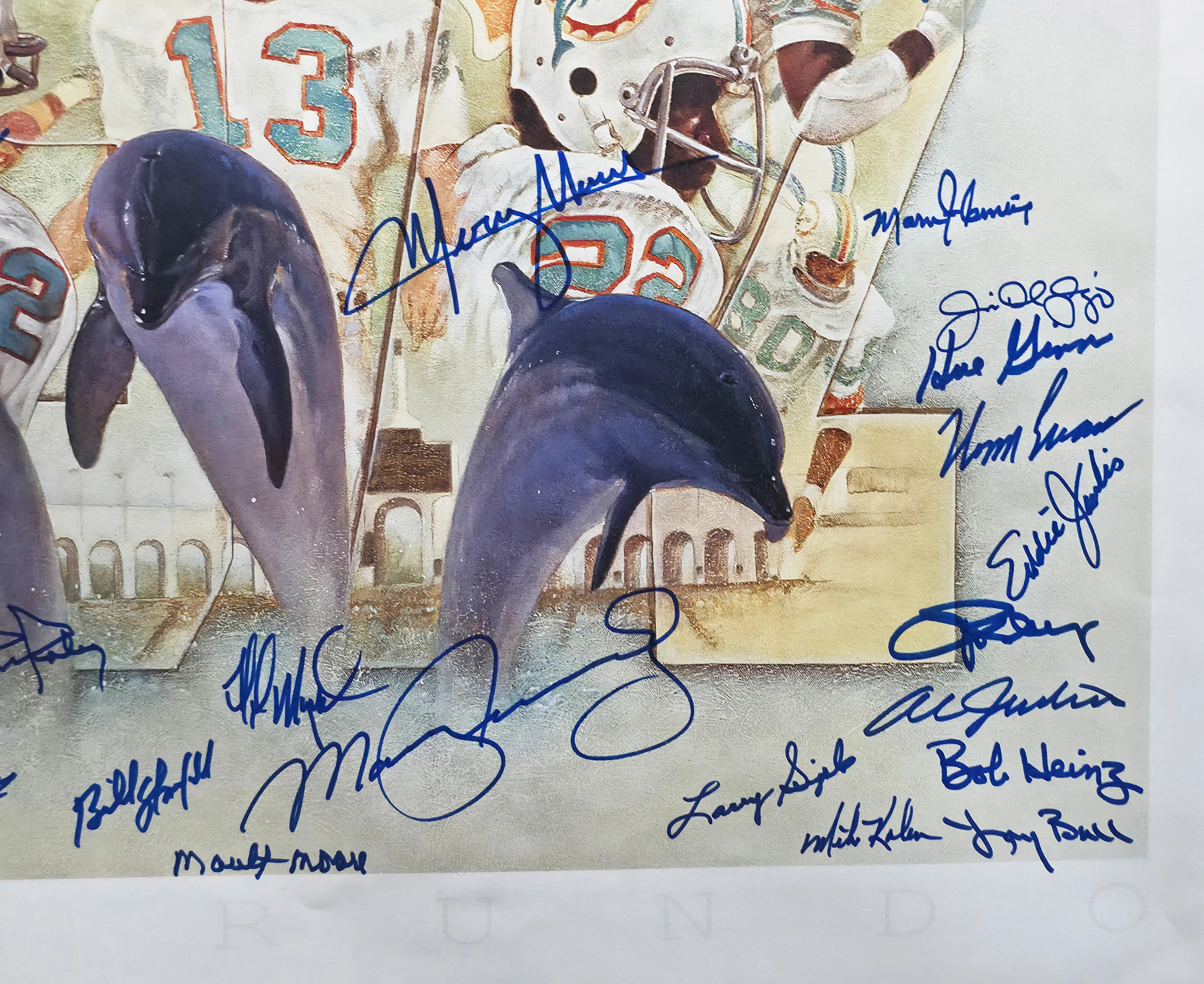 1972 Miami Dolphins Perfect Season 40-Signed Lithograph Framed Display | Fanatics