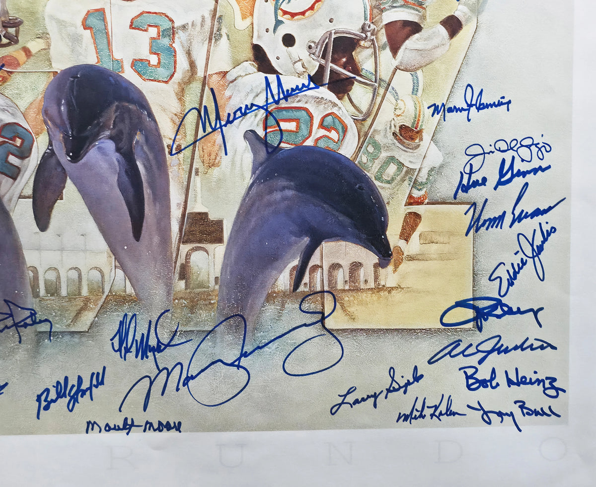 1972 Miami Dolphins Perfect Season 40-Signed Lithograph Framed Display | Fanatics