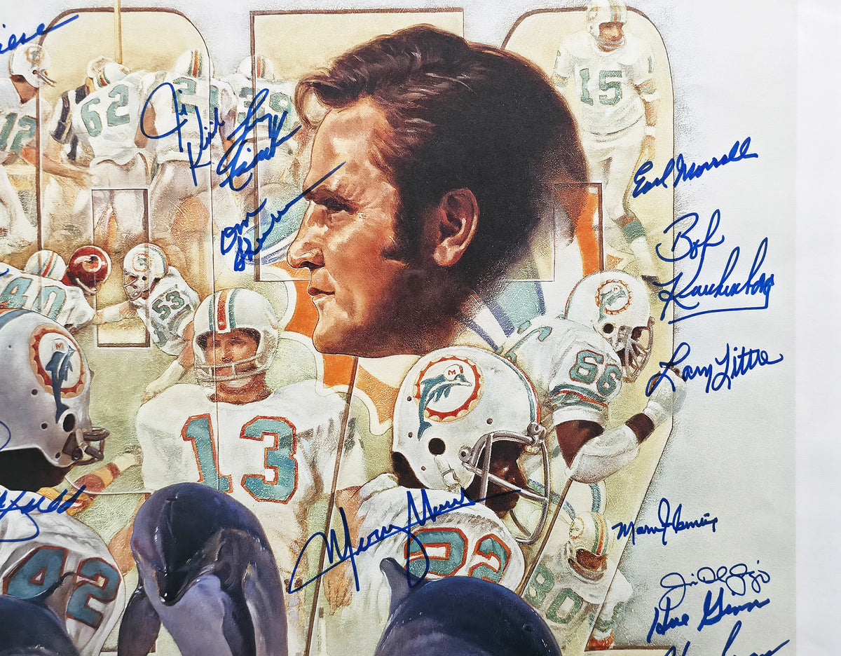 1972 Miami Dolphins Perfect Season 40-Signed Lithograph Framed Display | Fanatics
