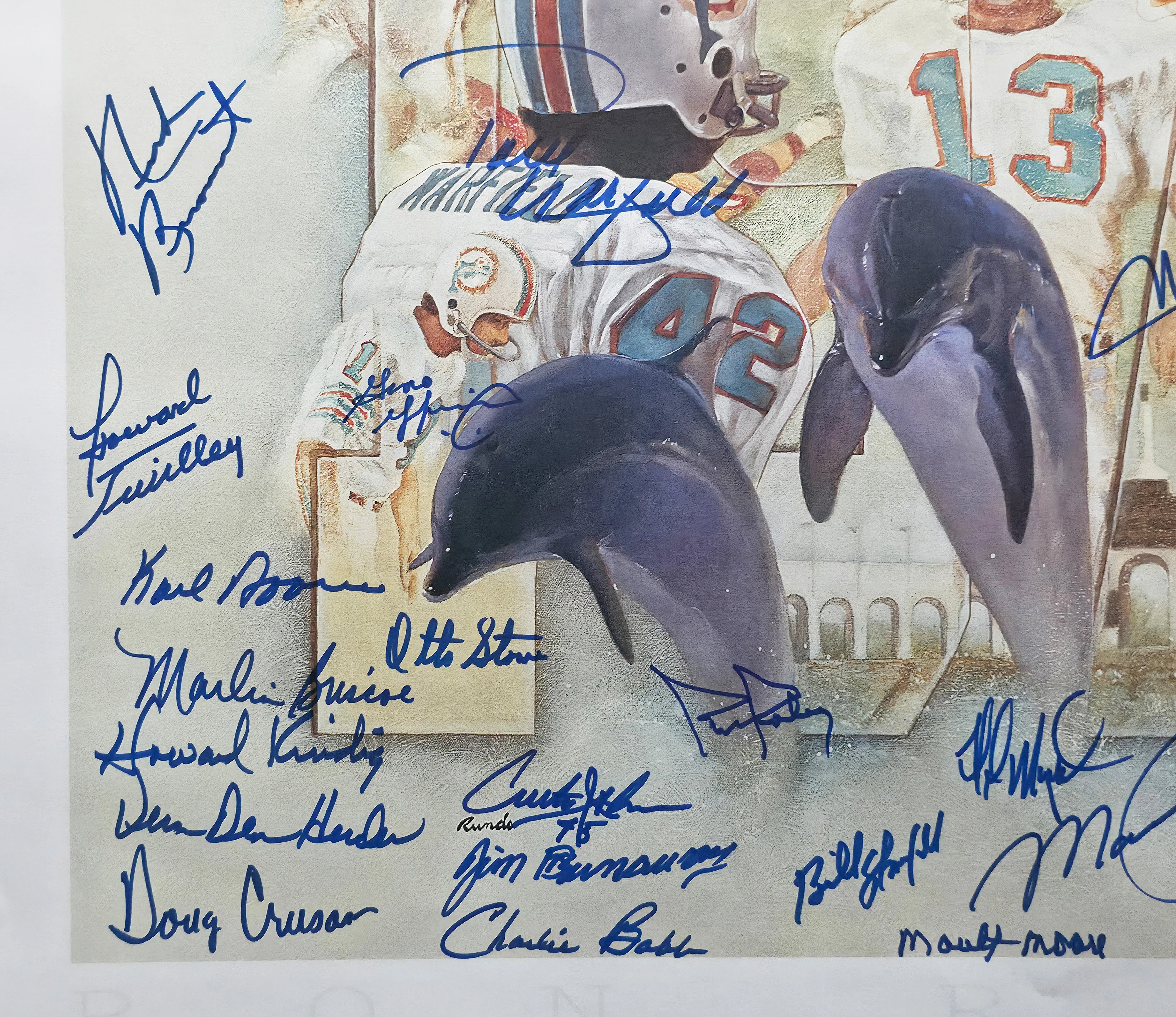 1972 Miami Dolphins Perfect Season 40-Signed Lithograph Framed Display | Fanatics