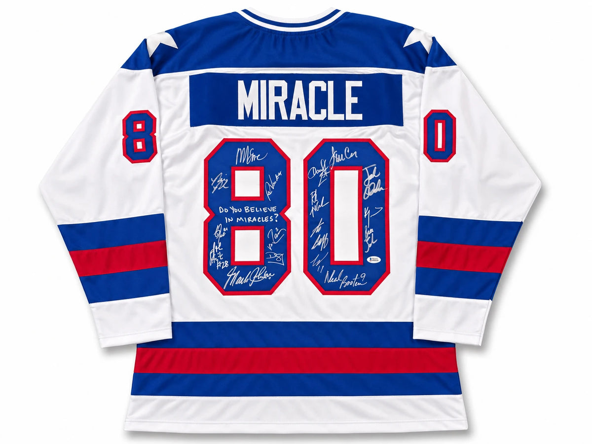 1980 Team USA Miracle on Ice Autographed White Jersey 17 Signatures Inscribed | JSA Witness