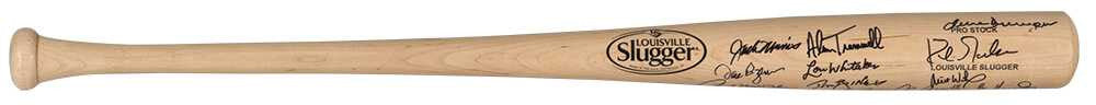 1984 Detroit Tigers Team Signed Louisville Slugger Pro Stock Blonde Baseball Bat – Schwartz Authenticated