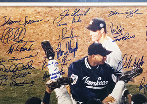 1998 NY Yankees World Champions Signed Framed 16x20 Photo (20 Signers Jeter Rivera) | BAS #AG020328