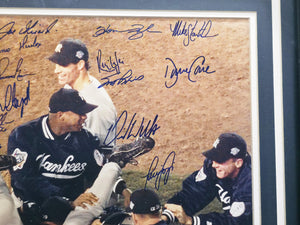 1998 NY Yankees World Champions Signed Framed 16x20 Photo (20 Signers Jeter Rivera) | BAS #AG020328
