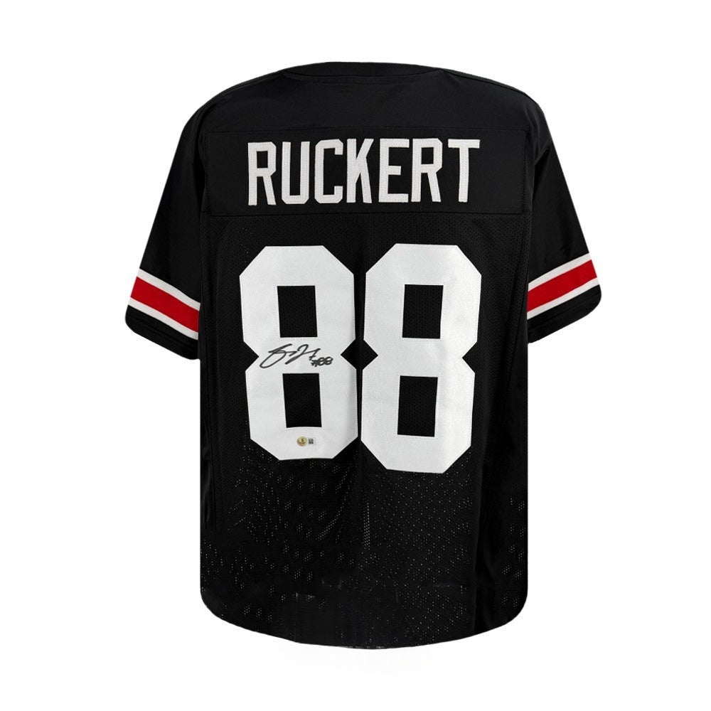 Jeremy Ruckert Signed Ohio State Buckeyes Black Football Jersey BAS Auth