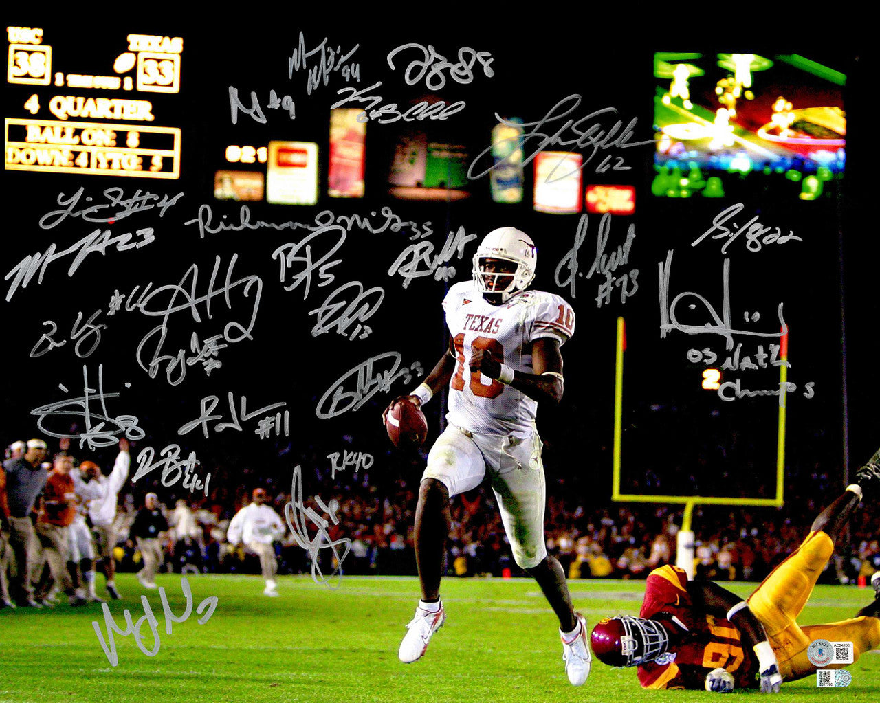 2005 Texas Longhorns Champs 24-Sig Autographed 16x20 Photo – BAS QR