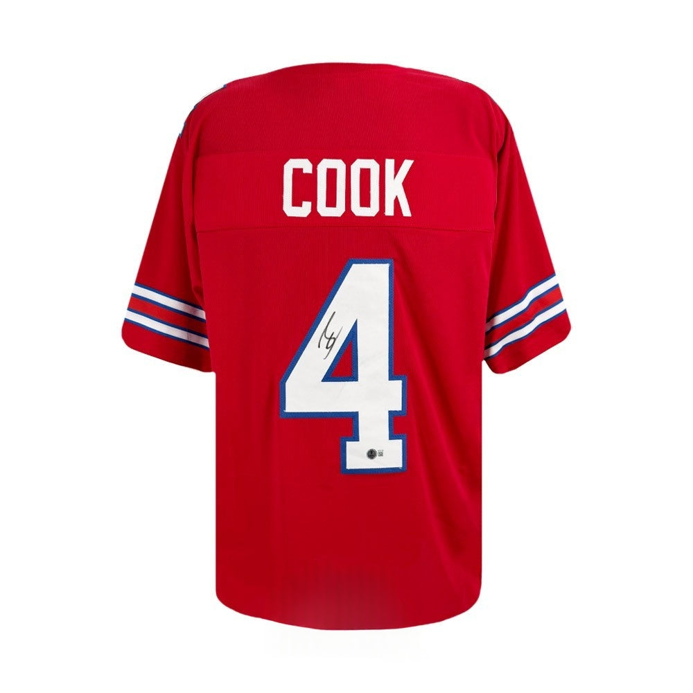 James Cook Signed Bills Custom Red Football Jersey - BAS