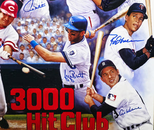 3000 Hit Club 13-Signed Lithograph Framed Display (Mays & Aaron) | Beckett BAS