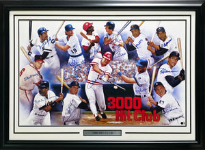 3000 Hit Club 13-Signed Lithograph Framed Display (Mays & Aaron) | Beckett BAS