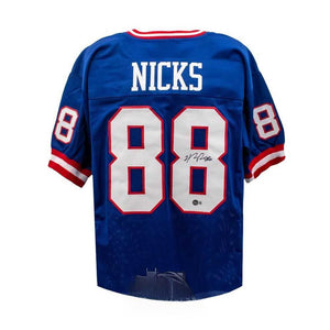 New York Giants Hakeem Nicks Autographed Custom Blue Football Jersey - Beckett BAS COA