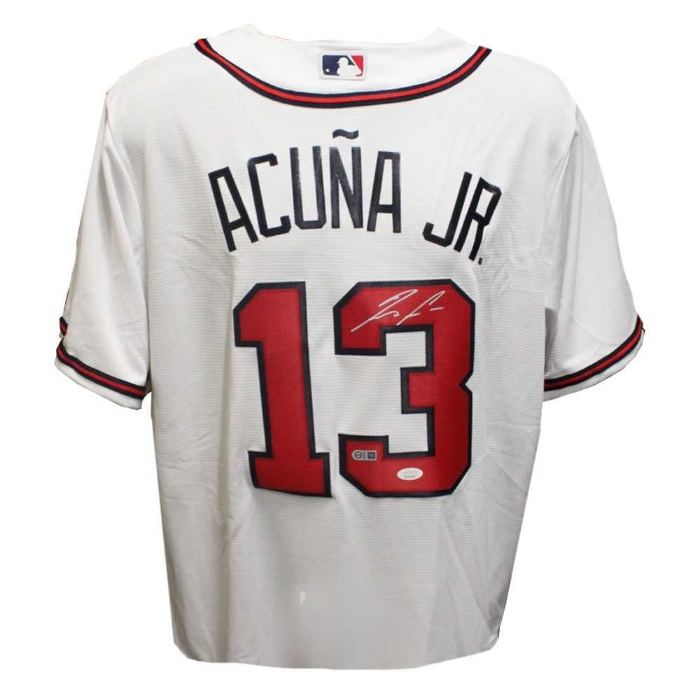 Ronald Acuña Jr. Signed Braves White Majestic Jersey - JSA