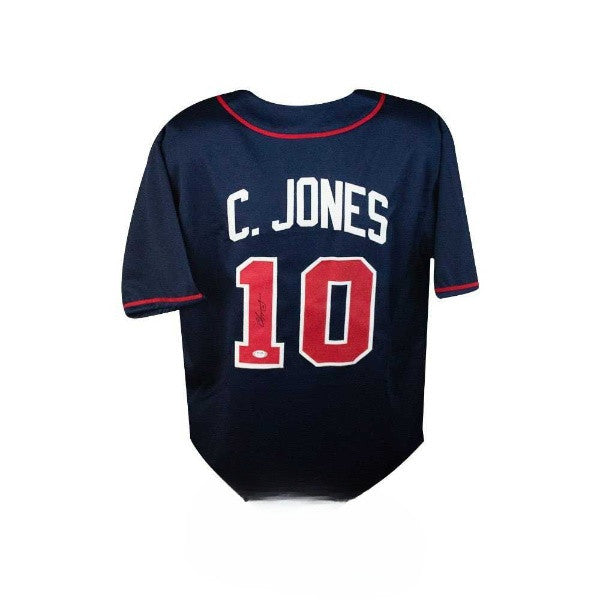Chipper Jones Autographed Atlanta Custom Baseball Jersey - PSA/DNA COA (Black Ink)