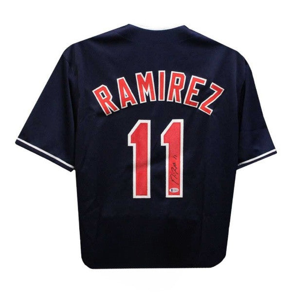 Jose Ramirez Autographed Cleveland Guardians Blue Jersey - Beckett
