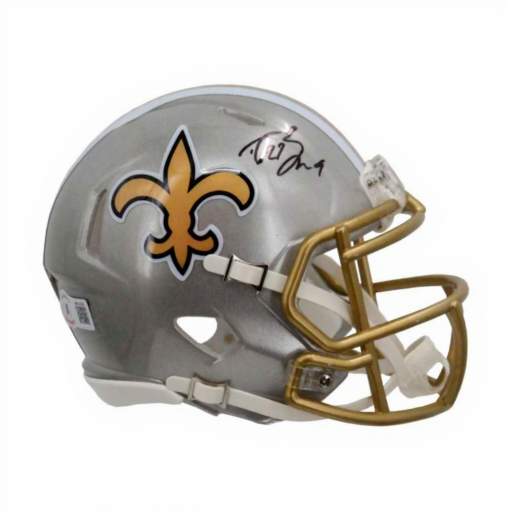 Drew Brees Autographed New Orleans Flash Mini Football Helmet - BAS (Black Ink)
