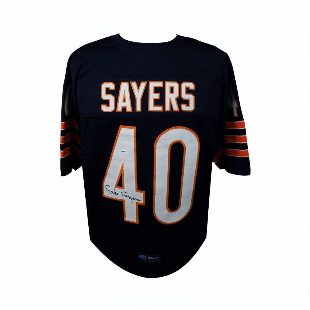 Gale Sayers Autographed Chicago Custom Navy Football Jersey - PSA/DNA COA