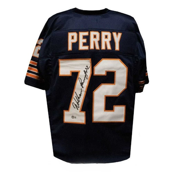 William “The Refrigerator” Perry Autographed Chicago Bears Navy Custom Jersey – Beckett BAS Witness