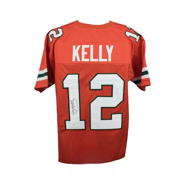 Jim Kelly Autographed Miami Hurricanes Custom Orange Football Jersey – JSA COA Certified