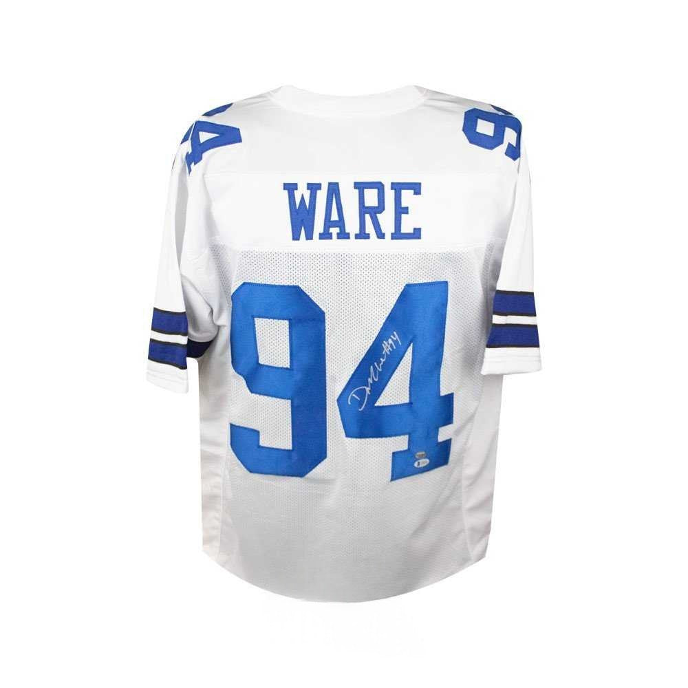 Demarcus Ware Autographed Dallas Custom White Football Jersey - BAS COA