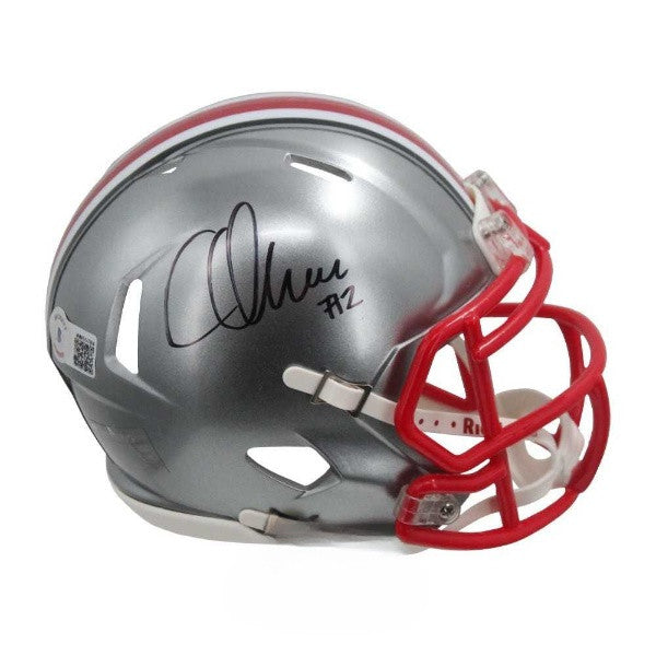 Chris Olave Autographed Ohio State Buckeyes Flash Mini Football Helmet (Black Ink) – Beckett BAS