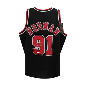 Chicago Dennis Rodman Autographed Mitchell & Ness Black Basketball Jersey (XL) - BAS COA