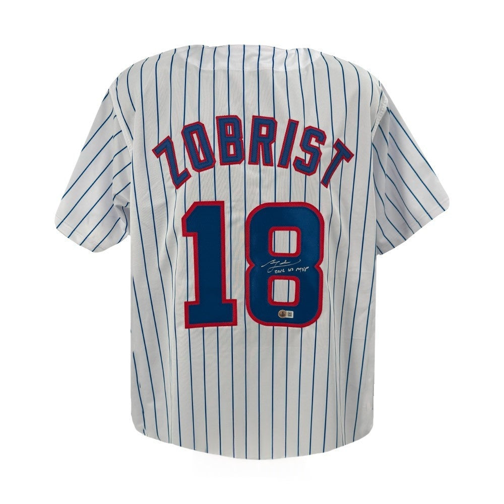 Ben Zobrist Signed Cubs White Jersey “2016 WS MVP” – BAS COA