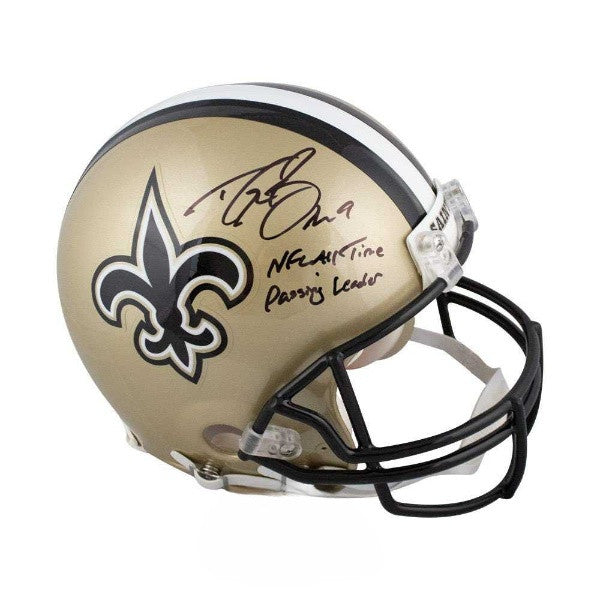 Drew Brees “NFL All-Time Passing Leader” Signed New Orleans Saints Authentic Full-Size Helmet – Beckett BAS Certified