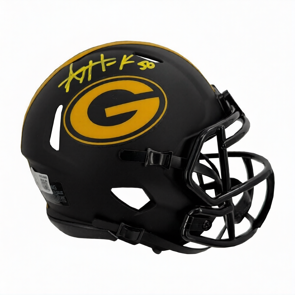 AJ Hawk Autographed Green Bay Packers Eclipse Mini Football Helmet BAS Authenticated