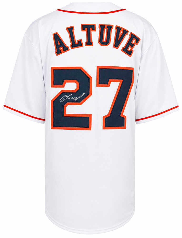 Jose Altuve Autographed Houston Astros White Custom Baseball Jersey - Schwartz Authenticated