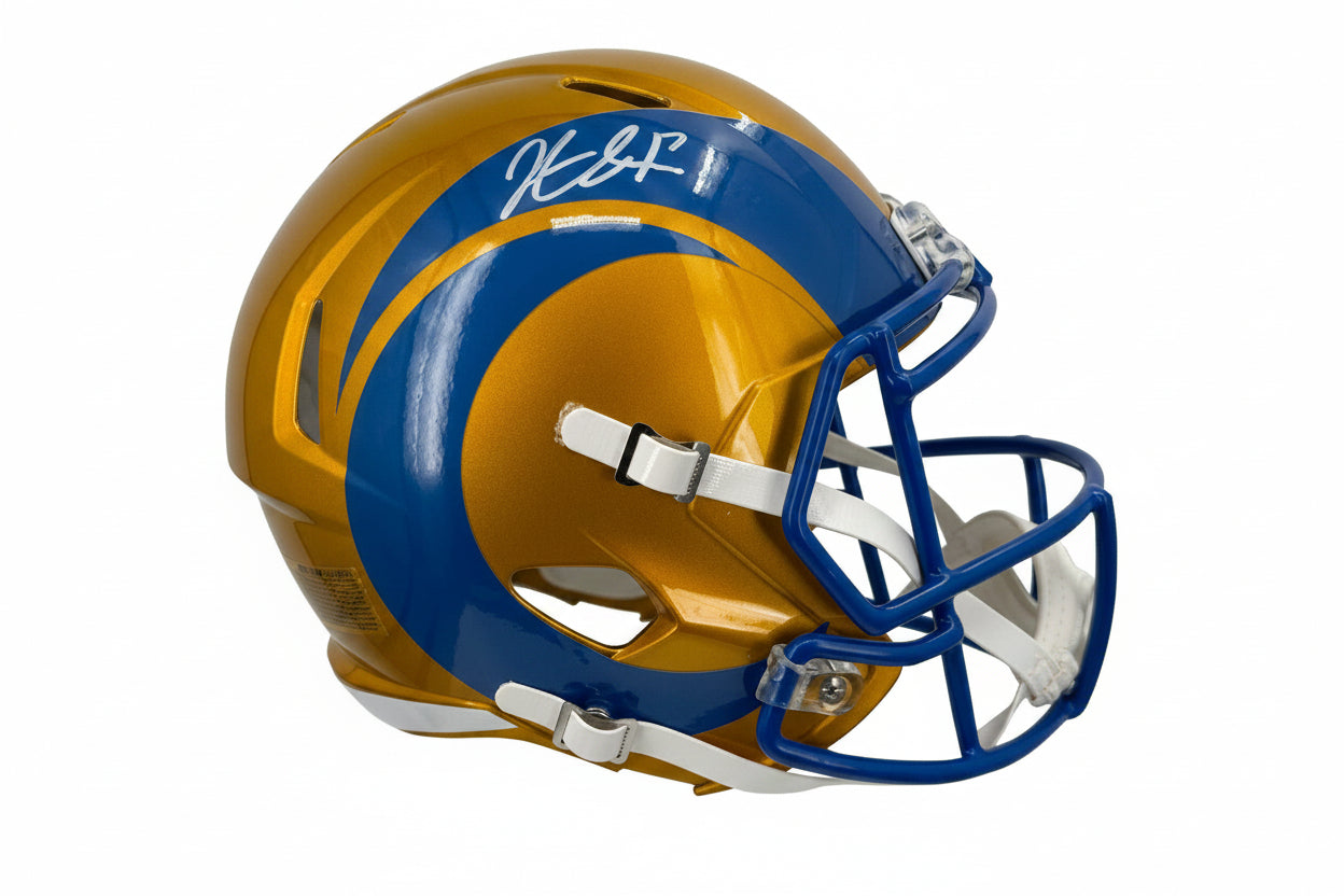 Los Angeles Rams Aaron Donald Autographed Riddell Full-Size Speed Replica Flash Helmet - Beckett BAS