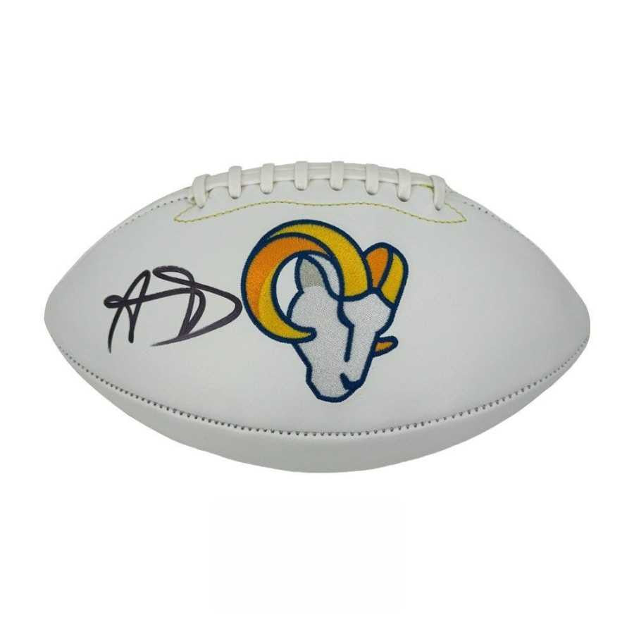 Aaron Donald Signed Rams White Panel Football – BAS COA