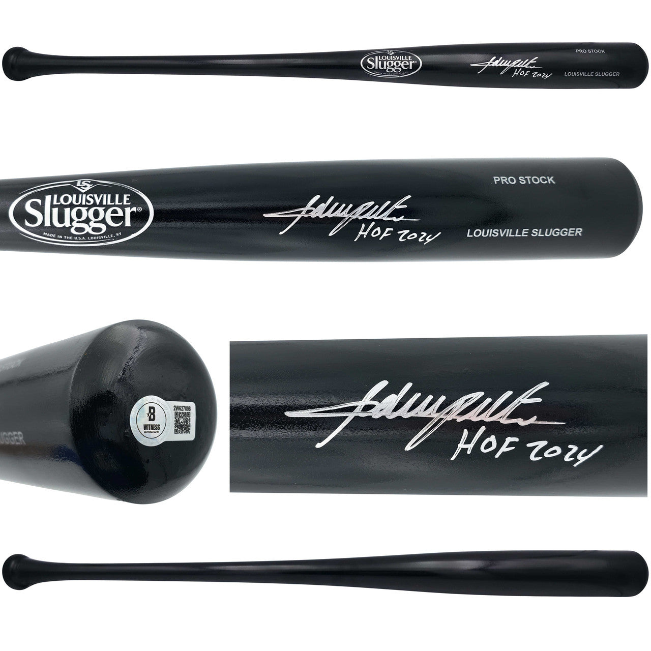 Adrian Beltre Autographed Black Louisville Slugger Pro Stock Baseball Bat Texas Rangers "HOF 2024" Beckett BAS Witness