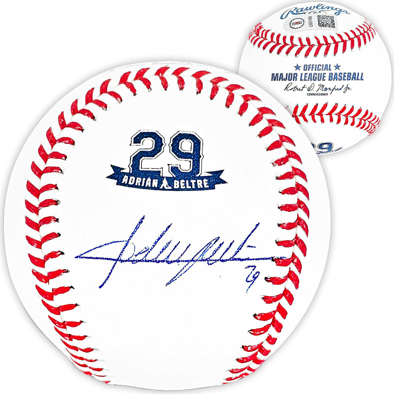 Adrian Beltre Autographed Official Retirement Logo MLB Baseball Texas Rangers JSA Stock #215521