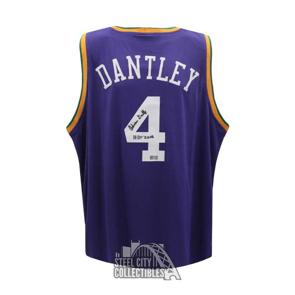 Adrian Dantley Autographed Utah Custom HOF 08 Basketball Jersey - Tristar