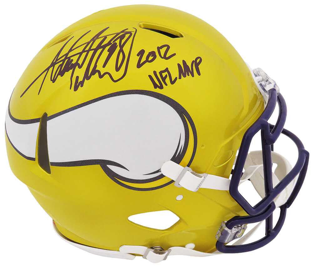 Adrian Peterson Signed Minnesota Vikings FLASH Riddell Speed Authentic Helmet w/2012 NFL MVP - Schwartz Authenticated