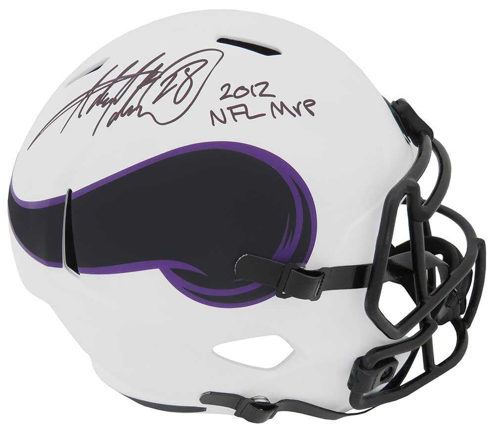 Adrian Peterson Signed Minnesota Vikings Lunar Eclipse Riddell Full Size Speed Helmet w/2012 NFL MVP - Schwartz Authenticated