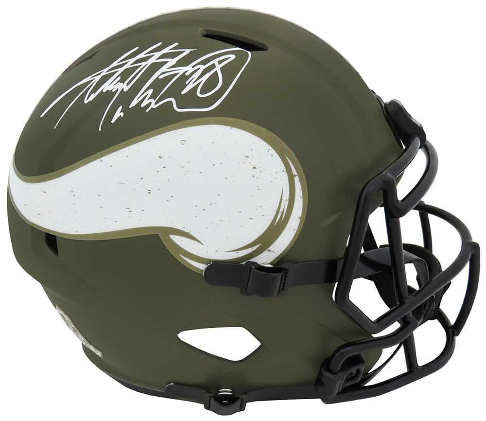 Adrian Peterson Signed Minnesota Vikings Salute To Service Riddell Full Size Speed Helmet - Schwartz Authenticated
