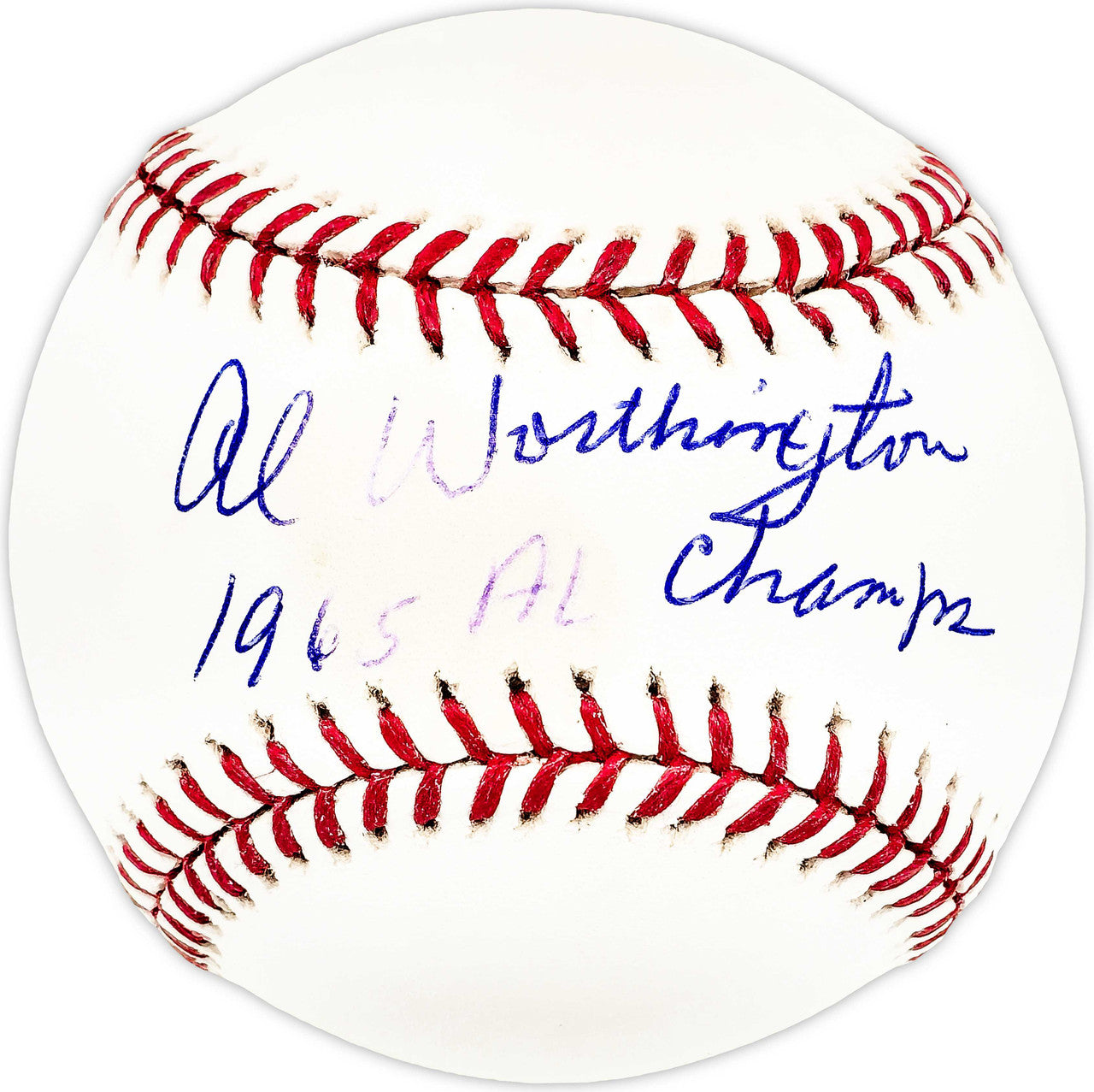 Al Worthington Autographed Official MLB Baseball Minnesota Twins "1965 AL Champs" SKU #225933