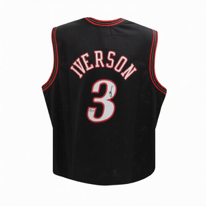 Philadelphia 76ers Allen Iverson Autographed Black Mitchell & Ness Basketball Jersey (Size XL) - Beckett BAS COA