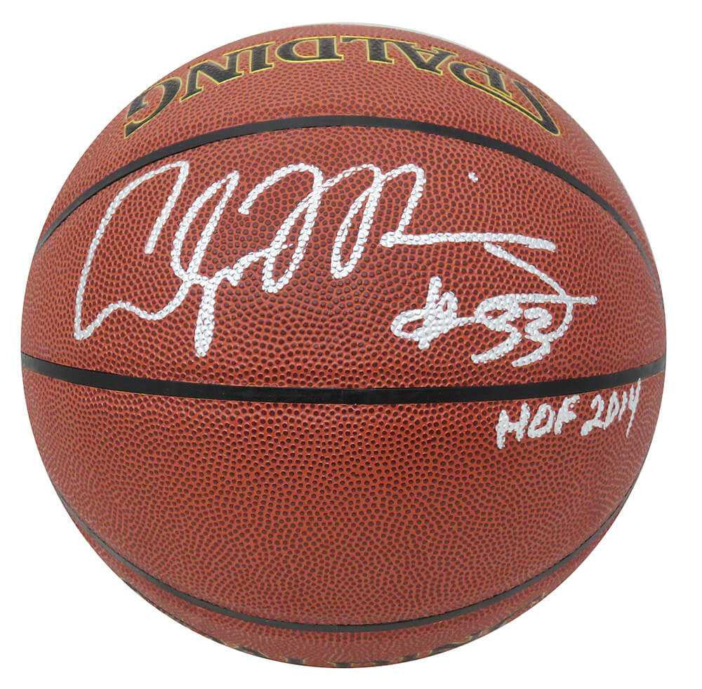 Alonzo Mourning Signed Spalding NBA Indoor/Outdoor Basketball w/HOF 2014 - Schwartz Authentic