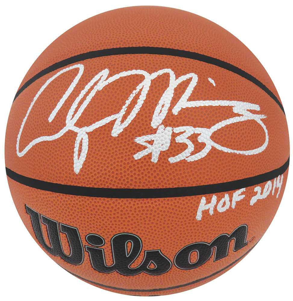 Alonzo Mourning Signed Wilson Indoor/Outdoor NBA Basketball w/HOF 2014 - Schwartz Authenticated