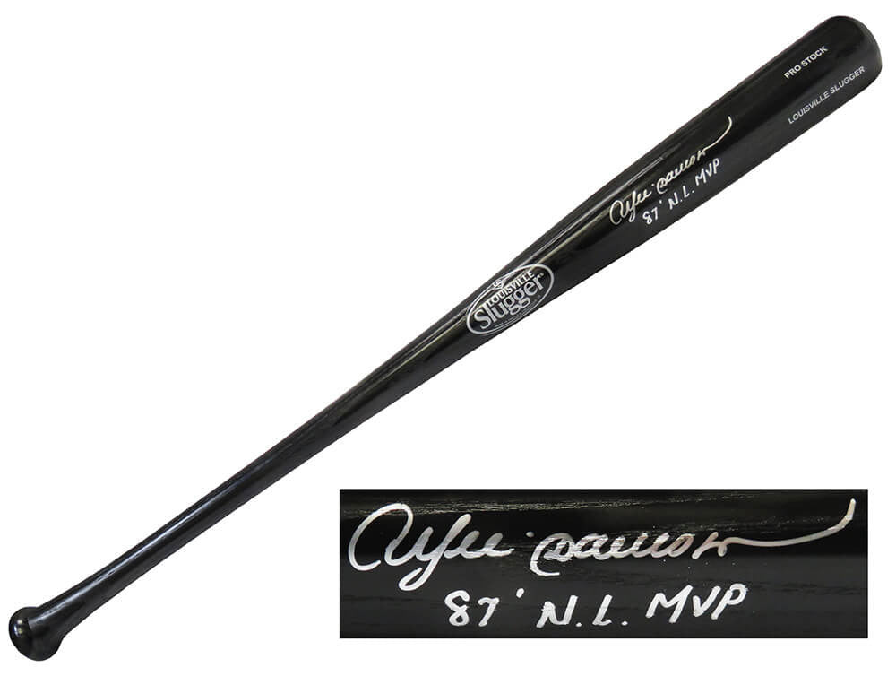 Andre Dawson Signed Louisville Slugger Black Baseball Bat w/87 NL MVP - Schwartz Authenticated